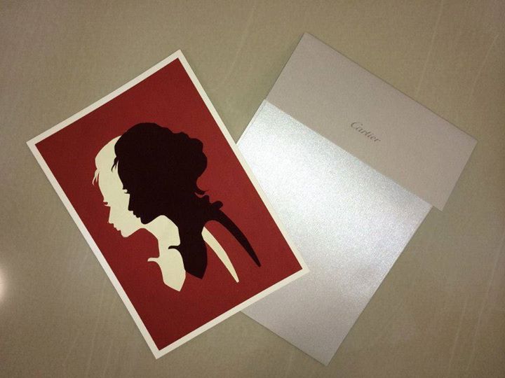 Example of a portrait cutout done for Cartier