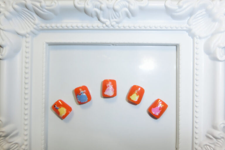 A Princess nails art sample form a Hong Kong nail artist for a event.