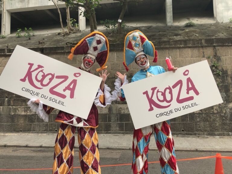HK rugby 7s gala stilts performers