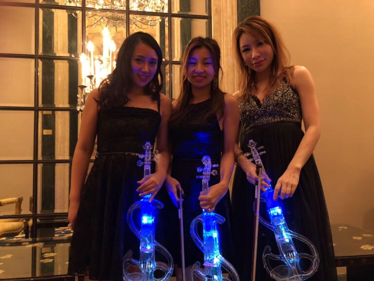 led violins at performance in hong kong, china company listings