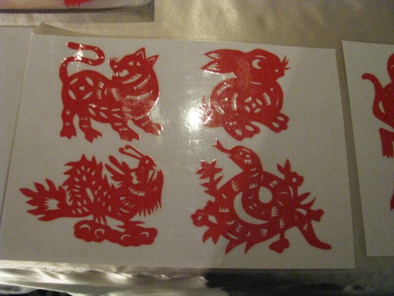 Twelve Chinese zodiac animals - Tiger , Dragon , Rabbit , Snake.