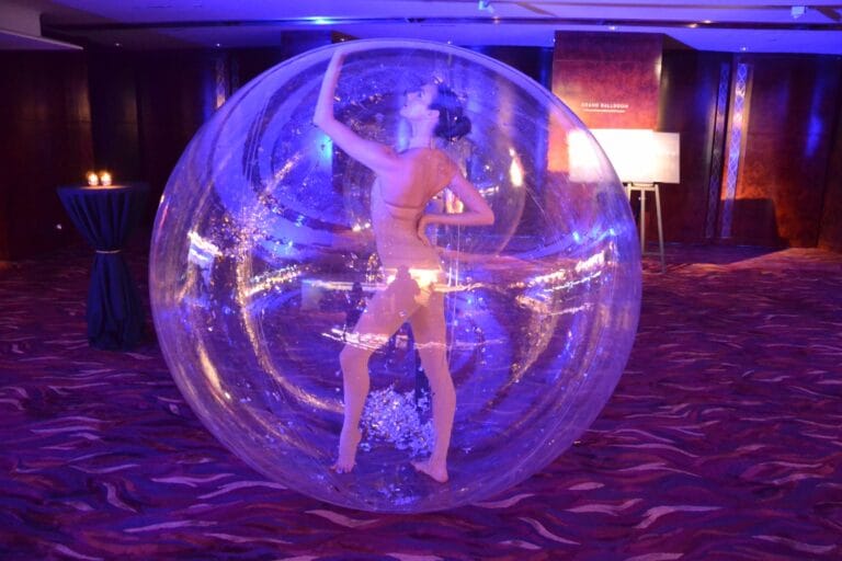 Girl inside bubble