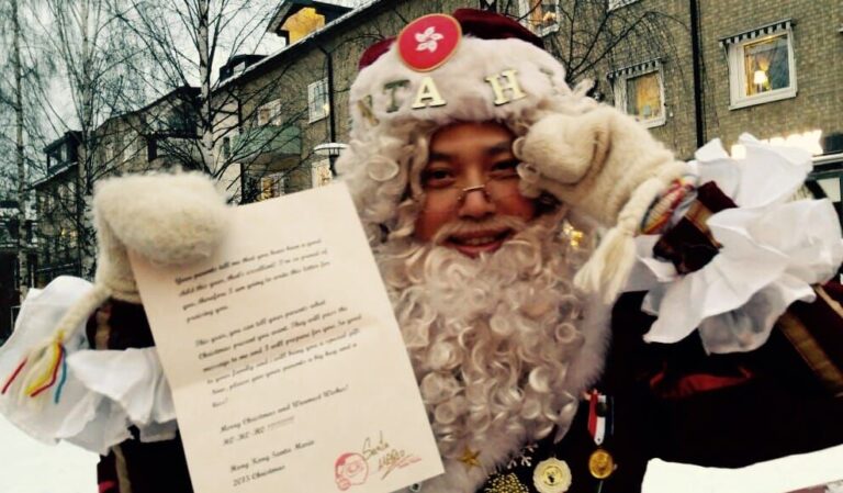 Mario in finland with Santa Certificate