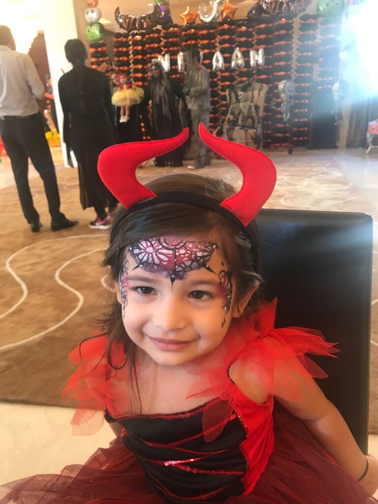 young girl with face painting