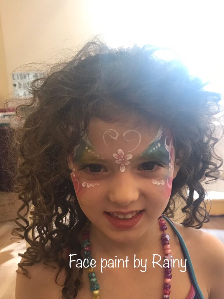 Princess face painting on child