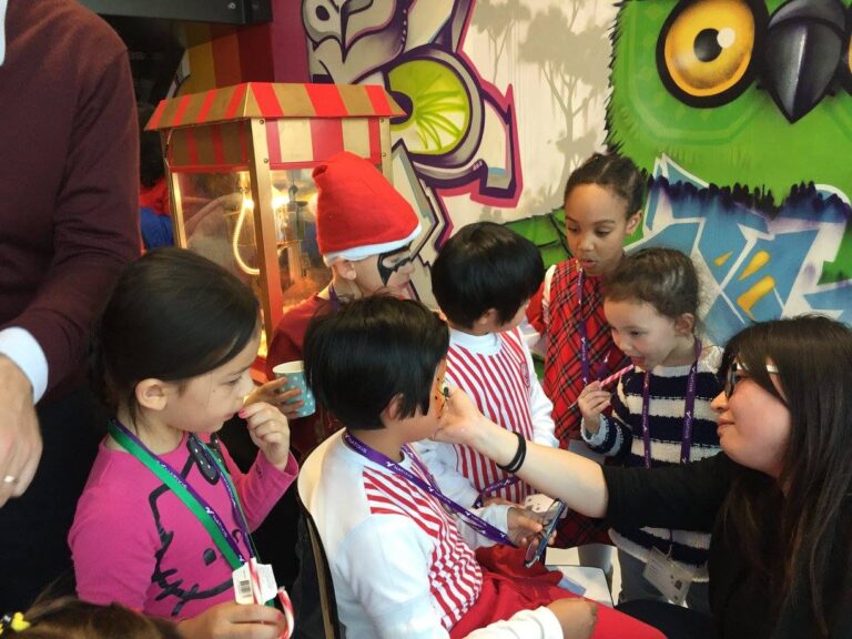 Corporate event with rainy face painting