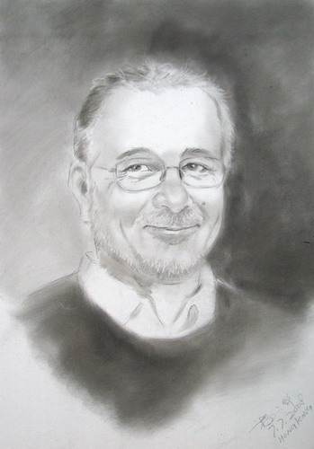 Caricaturist does portrait sketches in Hong Kong at a corporate event