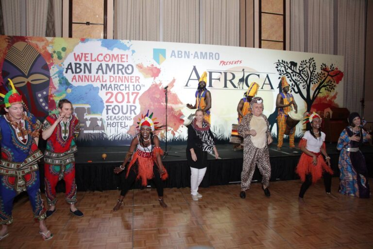 African drummers with abn amro ceo