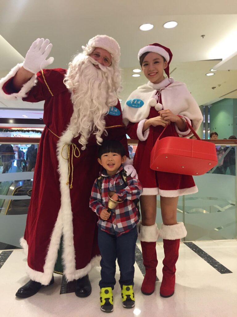 Santa clause waving Hong Kong