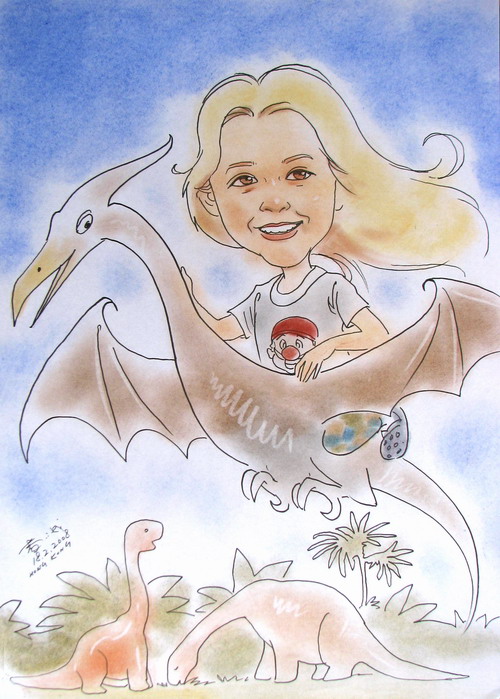 Caricaturist does portrait sketches in Hong Kong at a corporate event