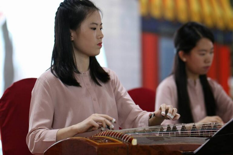 girl musicians playing their instruments