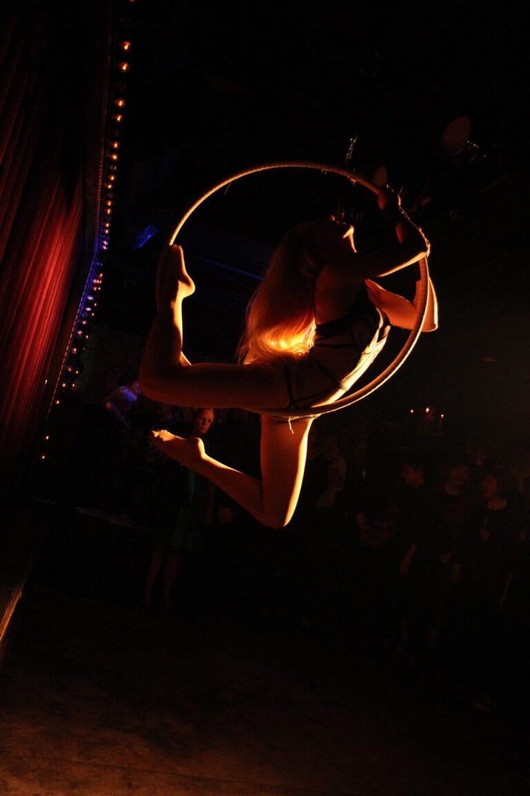 Hoop aerial performance in Hong Kong