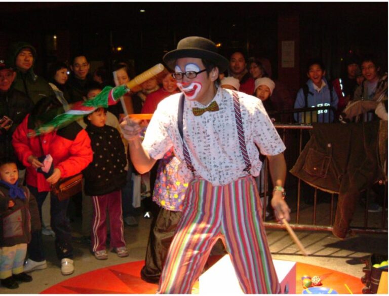 Clown with an umbrella