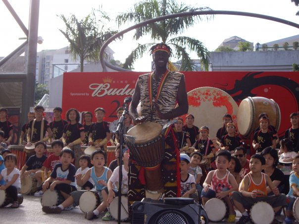 Outdoor event with drummers