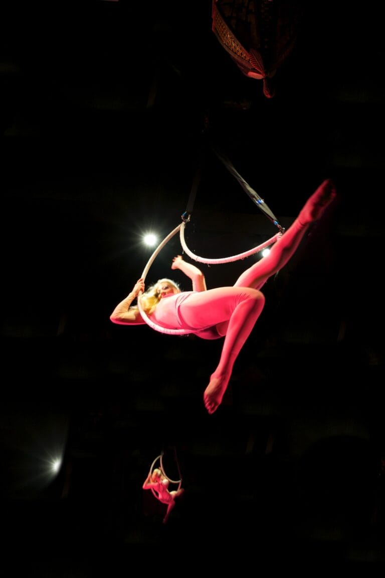 Hoop aerial performance in Hong Kong at a corporate annual dinner