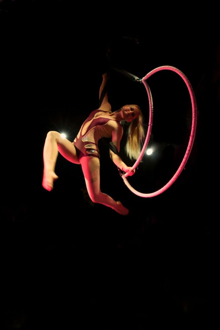 Hoop aerial performance in Hong Kong at a corporate annual dinner