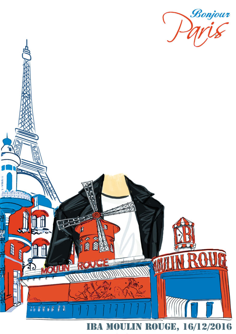 Drawing with background for caricaturist