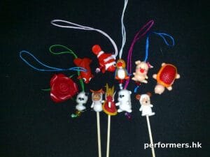 Flour doll sample with roses, panda, fish, pig, sheep