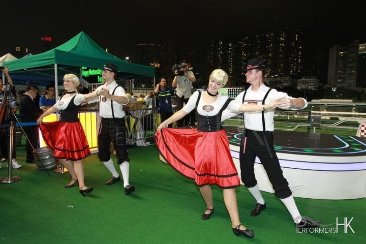 HK four German Dancer performing at Oktoberfest celebrations event in happy valley Jockey club