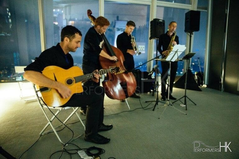 Western 4-piece music band plays in Hong Kong