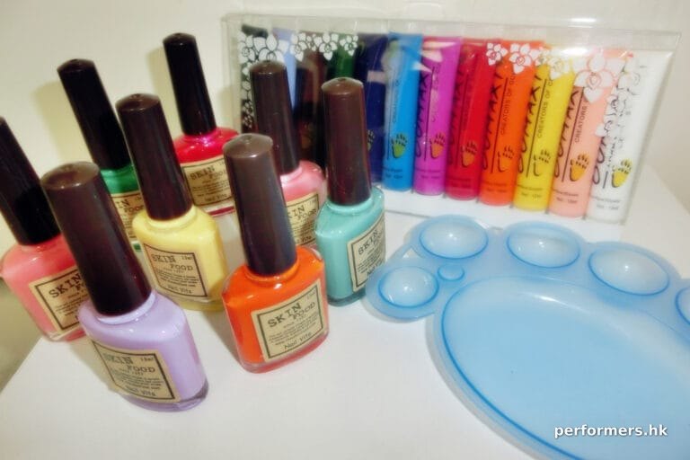 HK nail art artist prepared different nail polish for the guest in a corporate school party