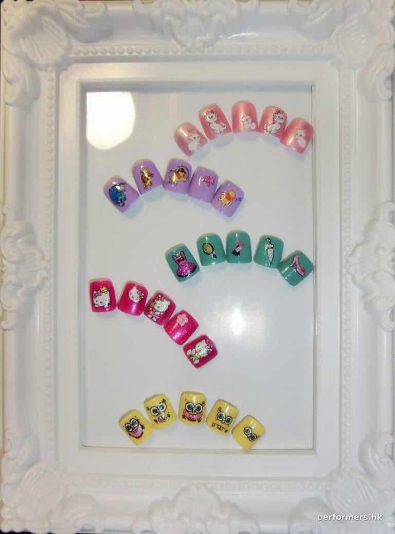 A sample display board from the nail art artist in Hong Kong at a corporate kids function