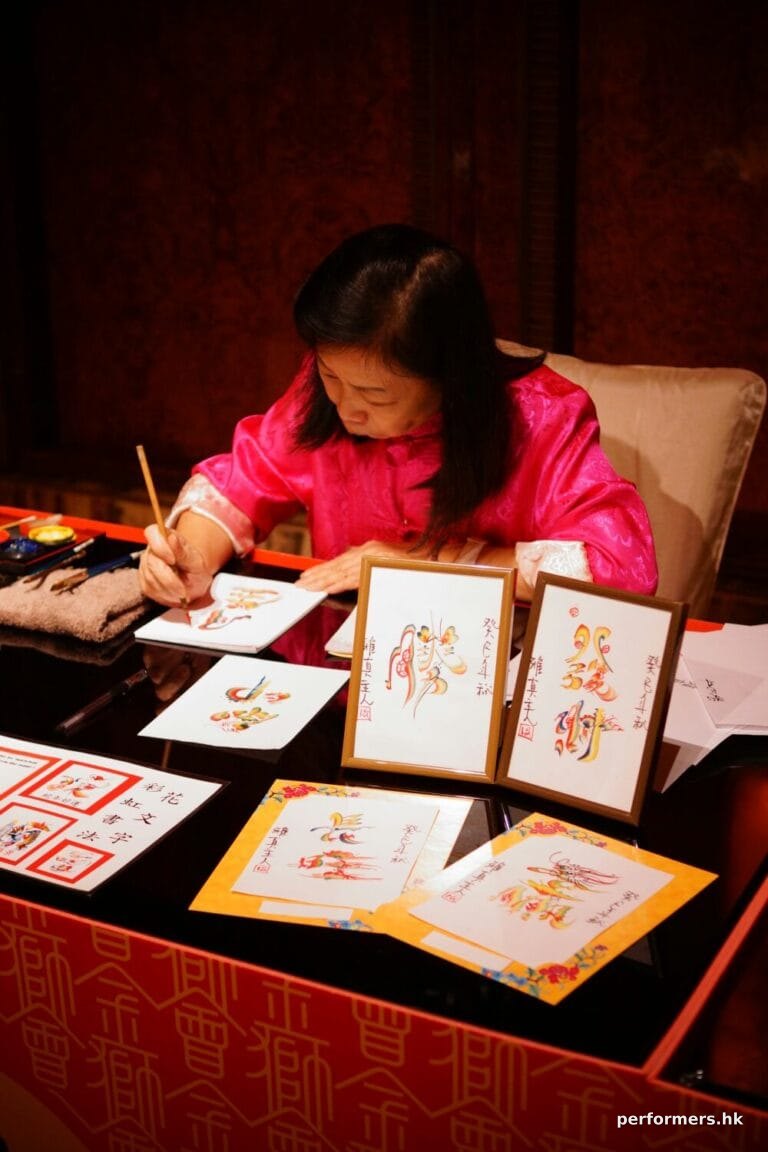 Professional Chinese calligraphy in Hong Kong at Chinese New Year