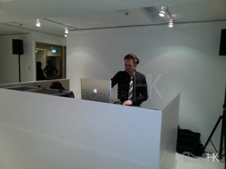 DJ G making music in Hong Kong