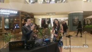 2 musicians performing at cocktail event in HK