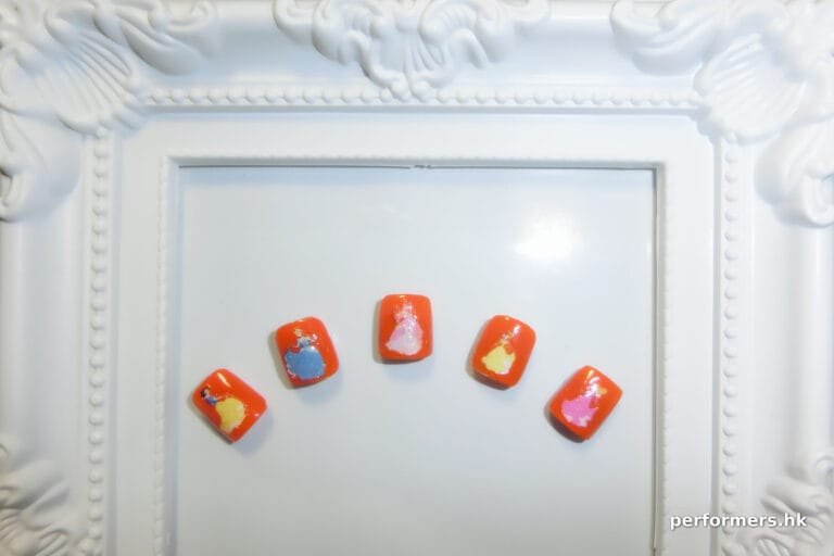 A Princess nails art sample form a Hong Kong nail artist for a event.