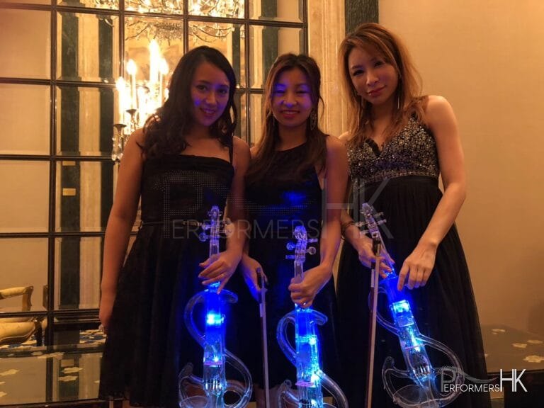 led violins at performance in hong kong, china company listings