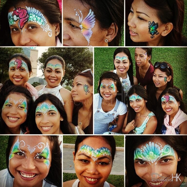 Girls with face painting