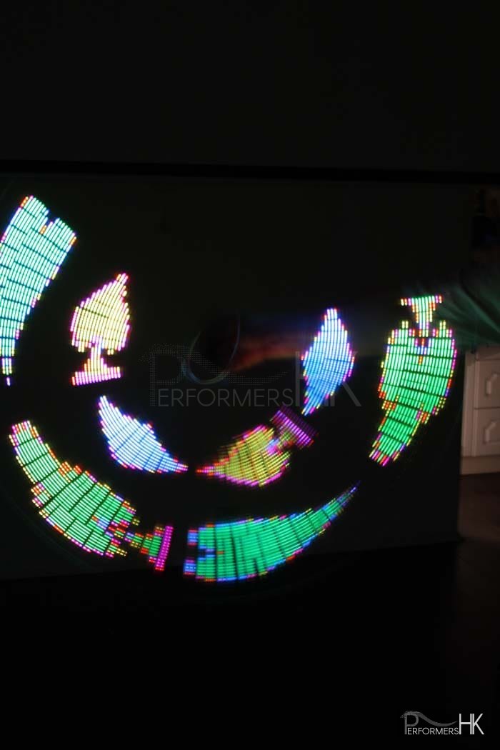 LED poi with Diamond and Spades pattern