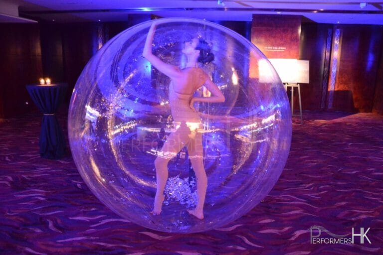 Girl inside bubble