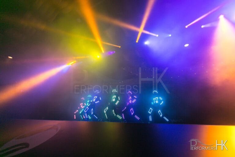 LED dance performance with dancers on stage