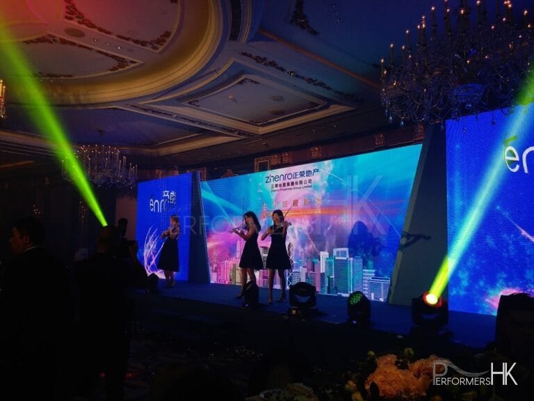 LED violins performance at event in admiralty hong kong shangri la
