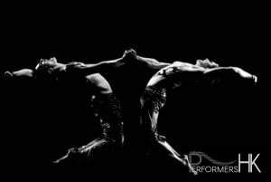 Two acrobatics performer in Hong Kong performing at a corporate annual dinner