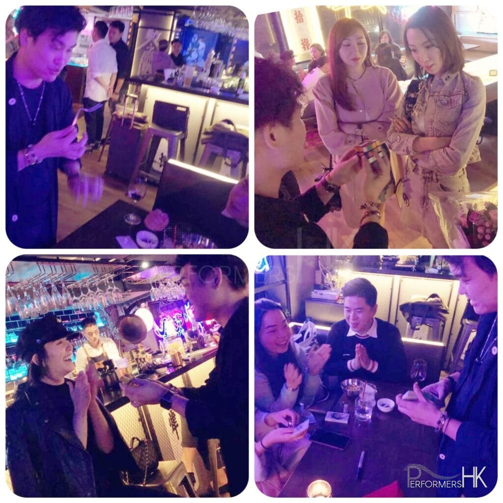 Oscar walk around magician in HK doing tricks