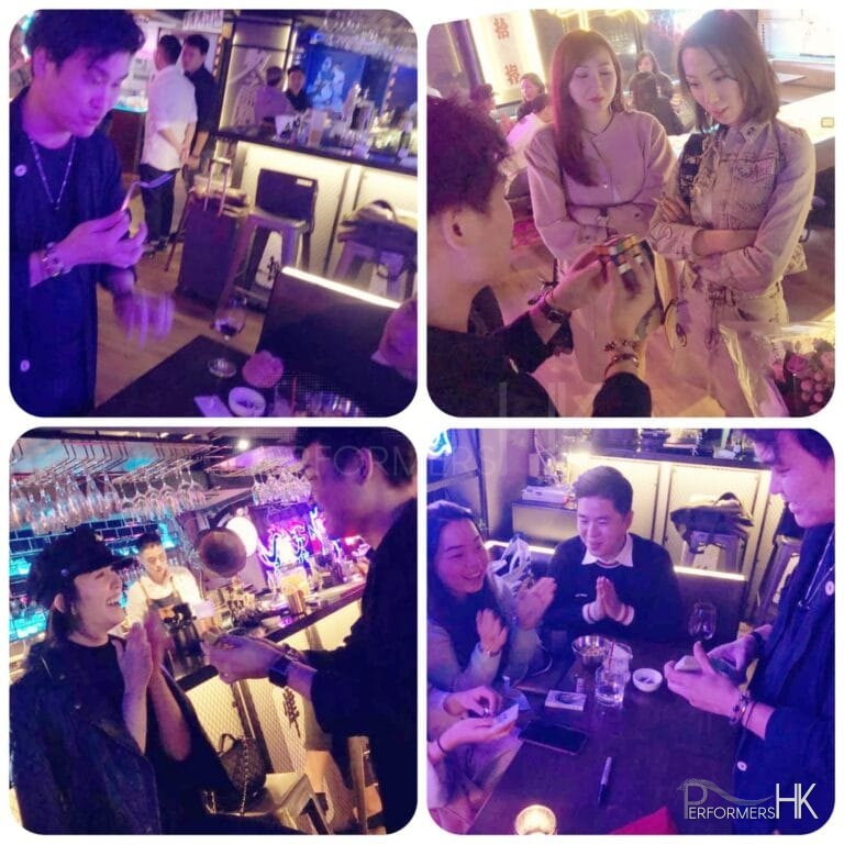 Oscar walk around magician in HK doing tricks