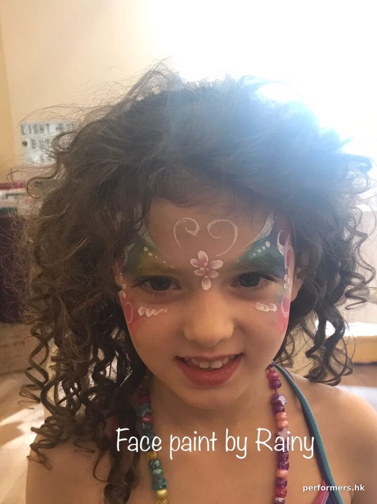 Princess face painting on child