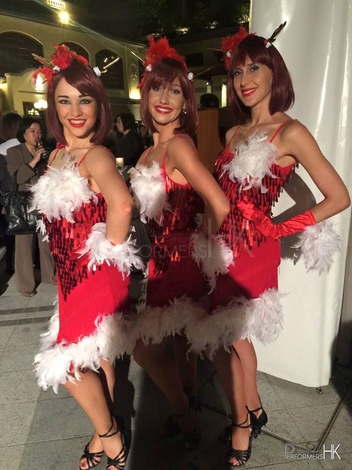 Reindeer girls at 109 Repulse Bay Hong Kong posing for photograph