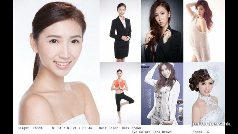 HK girl model taking photo for a corporate function.