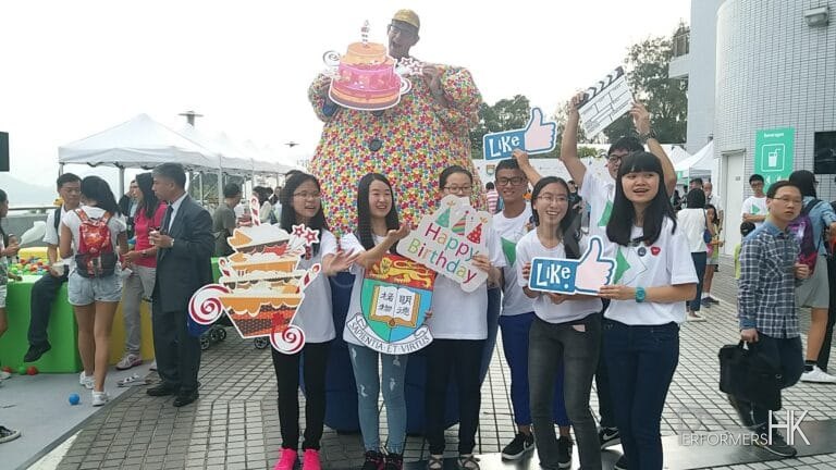 Stilt walker in Hong Kong