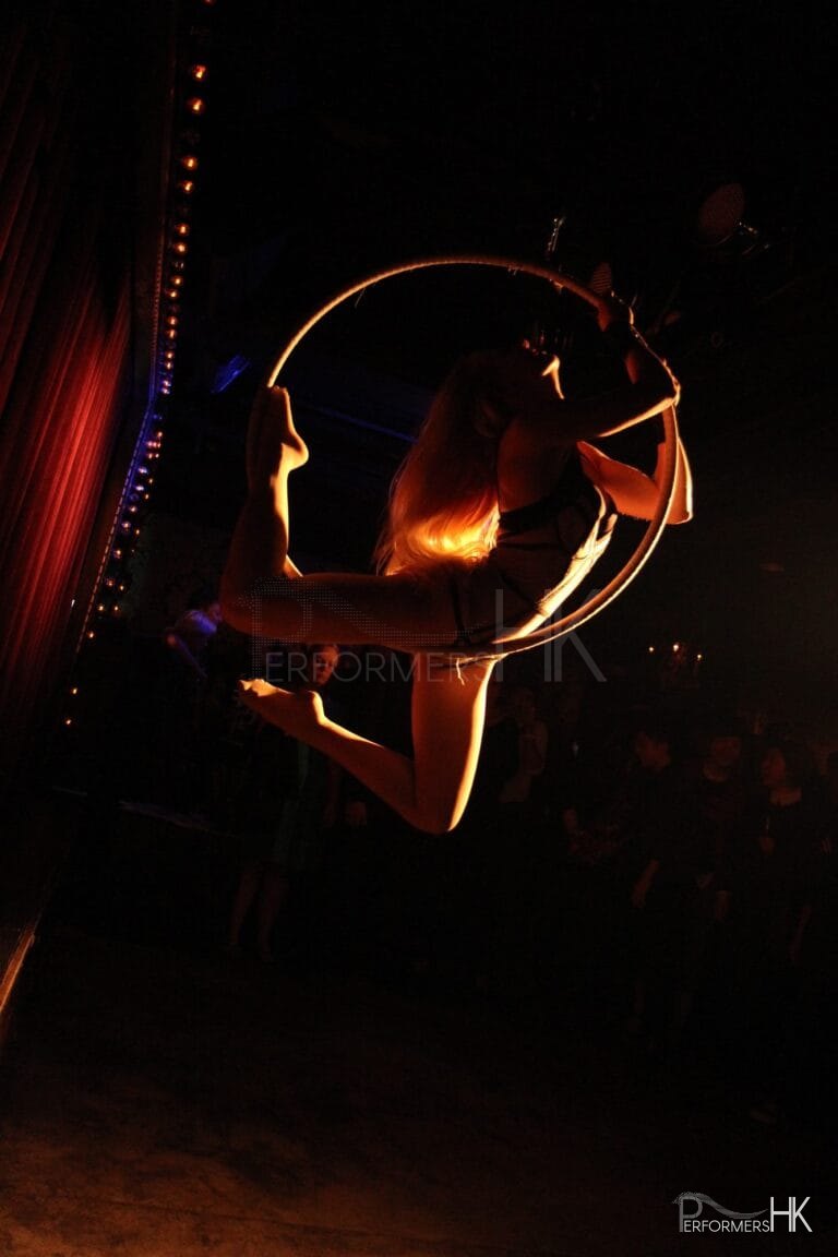 Hoop aerial performance in Hong Kong