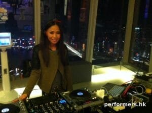 DJ Bezi and night view of Hong Kong