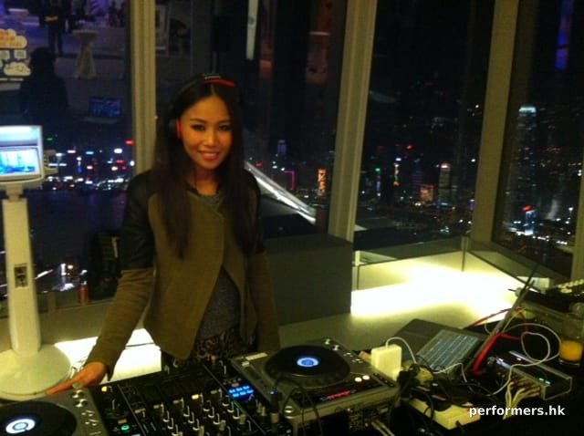 DJ Bezi and night view of Hong Kong