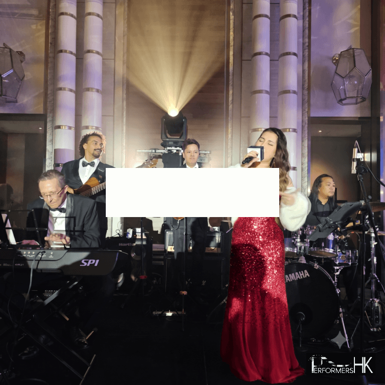 5 piece live event band performing at a luxury 5-star hotel gala in Hong Kong