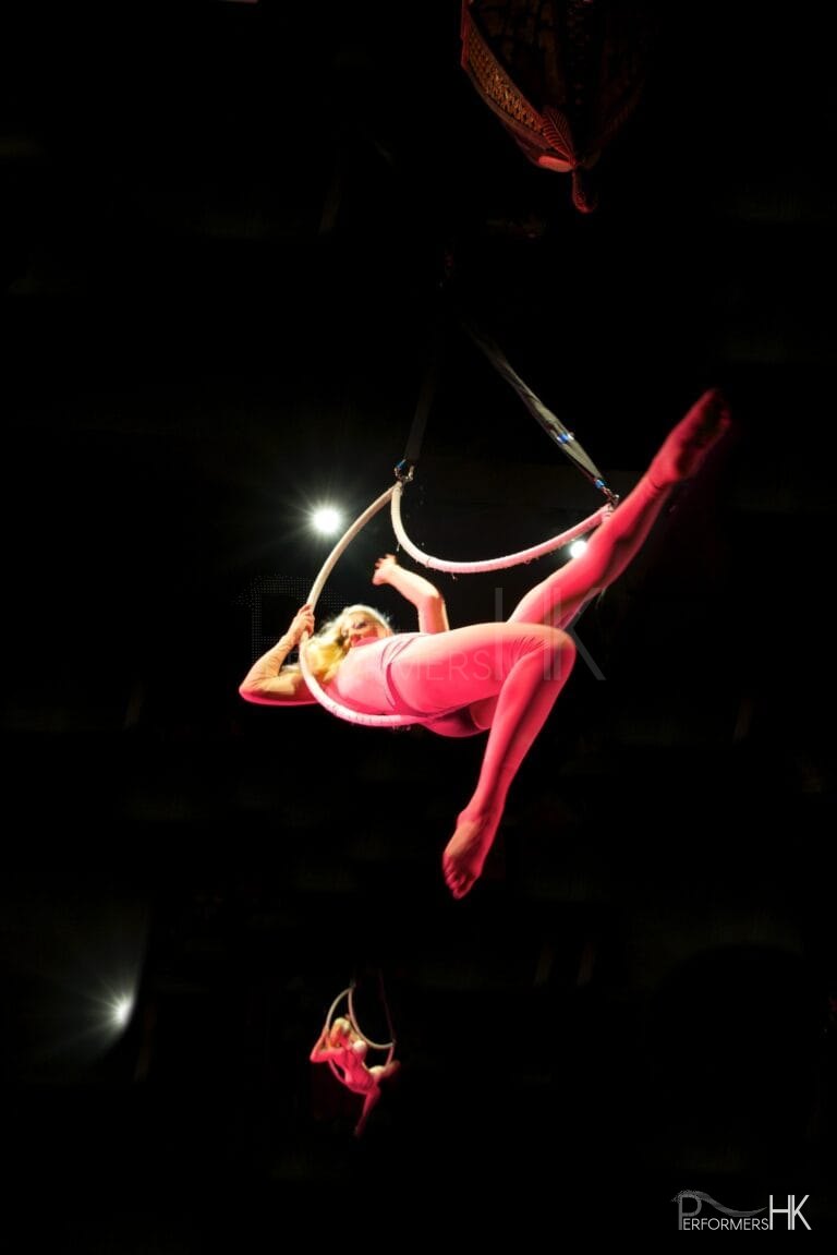 Hoop aerial performance in Hong Kong at a corporate annual dinner