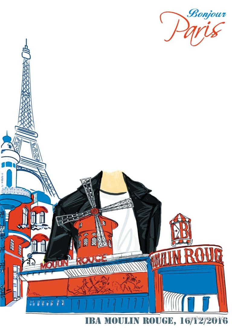 Drawing with background for caricaturist