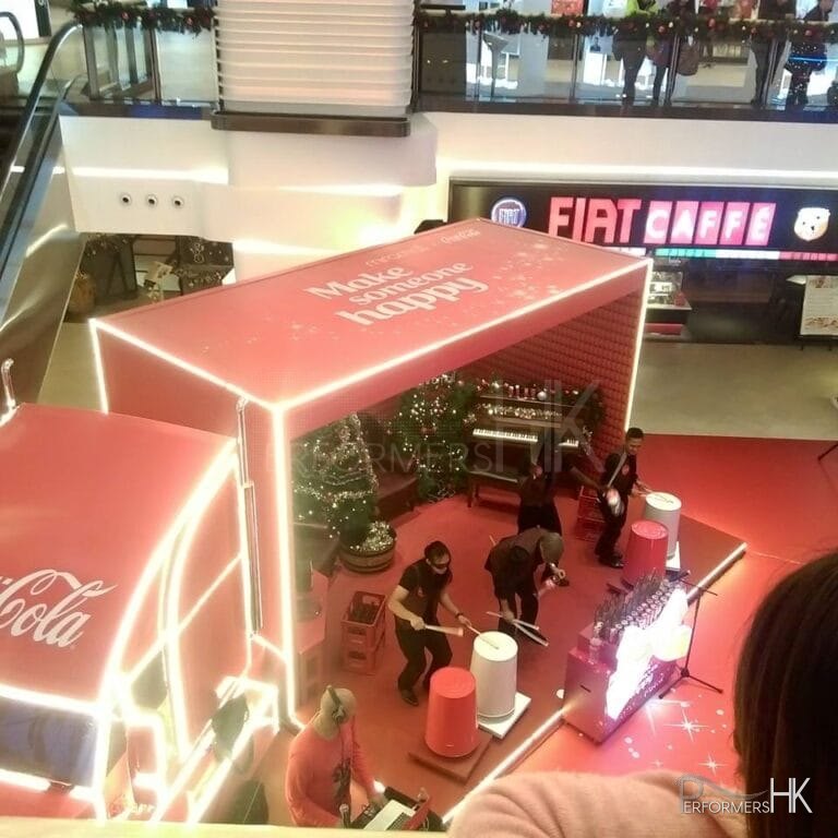 Trash Can drummer doing show for Coke Cola
